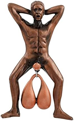 EYGRANG Door Knocker Men Satyr Creative Door Ring Hanging Doorbell Pendant, Funny Balls Door Knocking Ornaments Vintage Roman Style Home Decoration Hardware Accessories for Door Wall