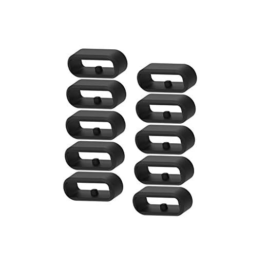 Chofit Ersättnings säkra ringar kompatibla med Garmin Vivoactive 3 Music& Vivoactive 3/Venu/Vivomove 3 band silikonanslutning hållare hållare armband säkerhetsslinga svart
