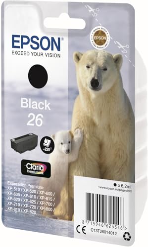 Epson 26 6.2 ml original cartouche d'encre pour Expression Premium XP 510 520 600 605 610 615 620 625 700 710 720 800 810 820 - vue 2