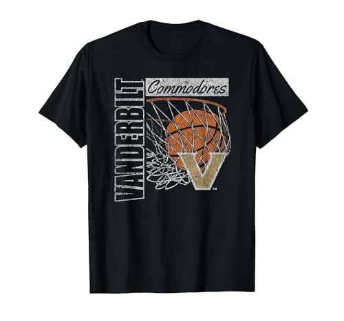 Vanderbilt Commodores Vintage Basketball 90's Black T-Shirt, Men, Black, Medium