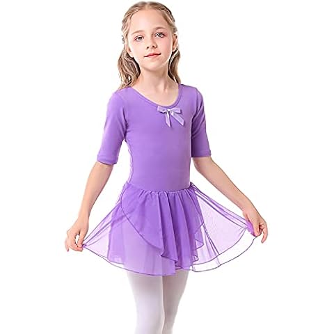 Bezioner Maillot de Danza Vestido de Ballet Morado 140 Cover