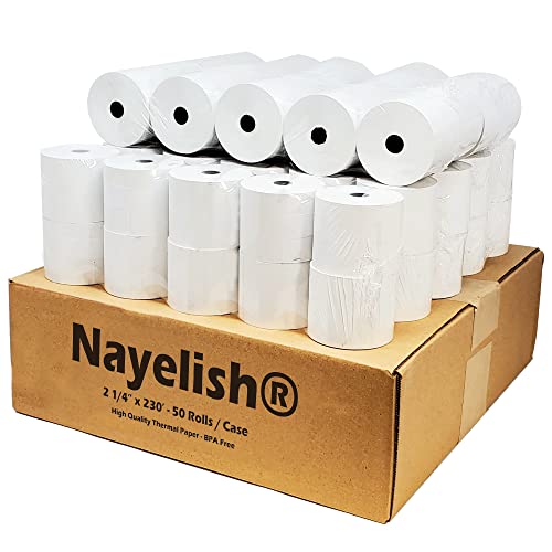 2-1/4 x 230' 1-Ply Thermal Paper (50 Rolls) BPA Free Cash Register Tape for Sharp 01PU, 01PU, ER-A520, ER-A530, UP-700, XE-A201, XE-A202, XE-A302 Citizen CBM262, CBM270 from Nayelish