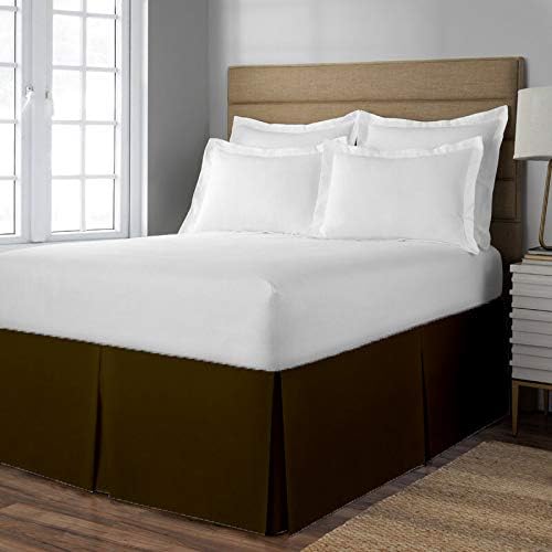 Luxury & Soft, 750 Thread-Count 100% Egyptian Cotton, Split Corner Bed Skirt 14" INCH Drop Length Wrinkle & Fade Resistant, Twin Size(39"X75") Aqua Blue