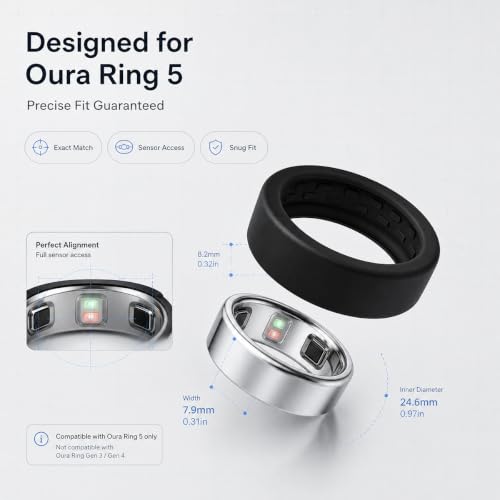 8 Pack Ring Cover Compatible with Oura Ring 5, Ultra-Thin Silicone Ring Protector Case, Soft Comfortable Anti-Scratch Ring Guard, Lightweight Daily & Fitness Protection by BZHZJQ - Used condition - Image 4