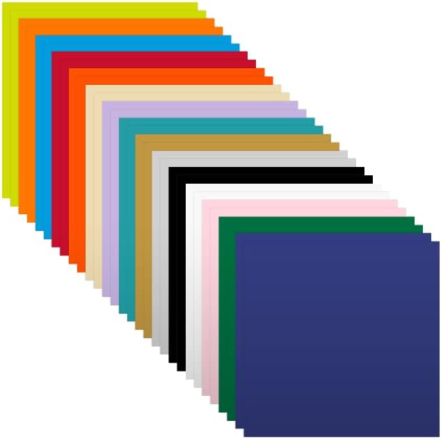 YOFONE Vinilo extraíble inteligente para Cricut Explore 3 & Maker 3, paquete de adhesivos de vinilo de colores surtidos, 30 hojas de 13 x 13 pulgadas