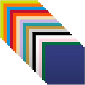 YOFONE Smart Permanent Vinyl for Cricut Explore 3 & Maker 3, Assorted Colors Vinyl Adhesive Bundle, 30 Sheets 13in x 13in