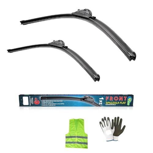 DESCRIZIONE PRODOTTO: - 1 COPPIA DI SPAZZOLE = 2 PEZZI TERGICRISTALLO FLAT ANTERIORI DI NUOVA GENERAZIONE CON SPOILER ED 11 ADATTATORI UNIVERSALI COMPRESI NELLA SCATOLA -SET PER PARABREZZA ANTERIORE AUTO, LATO GUIDATORE + LATO PASSEGGERO -QUALITÀ SUPERIORE: Tergicristallo ad alta efficienza garantito in tutte le condizioni per una perfetta scorrevolezza del parabrezza dell'auto. -MASSIMA VISIBILITÀ: Grazie all'esclusiva VisioRubber, la nostra gomma innovativa composta da un mix di gomma