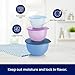 Tupperware Impressions Classic 3 Piece Food Storage Bowl Set in Blue and Purple, Dishwasher Safe and BPA Free (3 Containers, 3 Lids)