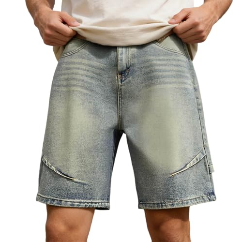 Short en jean décontracté coupe ample à cinq pointes design cargo #187