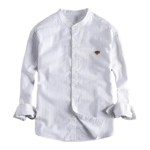 Chemise à rayures et col montant homme Dvbfufv tendance printemps automne