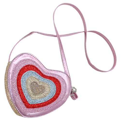 Accessoire fête présent sac bandoulière cœur fille doré pour anniversaire