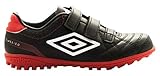 Campos de césped artificial UMBRO Classico 4 Velcro TF Jnr Bota, Niños, Negro/Blanco/Vermillion, 27.5