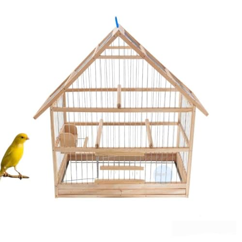 Gaiola Chalezinho Chalé Madeira Artesanal Canário Coleirinha Aves Pássaros