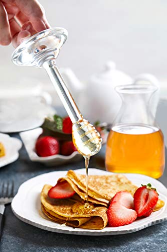 image for Mkono Honey Dispenser Glass Honey Pot Honey Jar with Dipper Sticks and