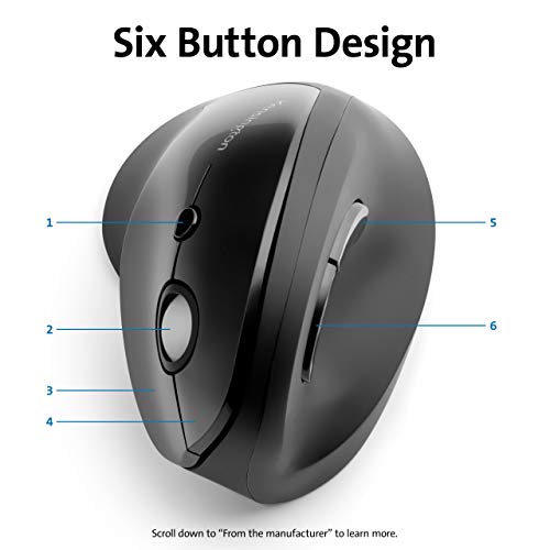 Kensington Pro Fit Ergo Vertical Wireless Mouse- Black (K75501WW), 2.8"x3"x4.4" by Kensington - Image 5