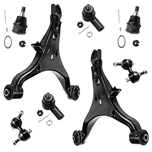 Image of Detroit Axle - 4WD /2WD Front 8pc Suspension Kit for 02-06 Honda CR-V 2002 2003 2004 2005 2006, 2 Lower Control Arms 2 Ball Joints 2 Sway Bar End Links 2 Outer Tie Rods Suspension Kit Replacement
