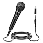 Shinco Handheld Mic, Cardioid Vocal Dynamic Microphone with 13ft Cable and ON/Off Switch, Plug-in Microphone for Karaoke Singing Machine, AMP, and Speaker