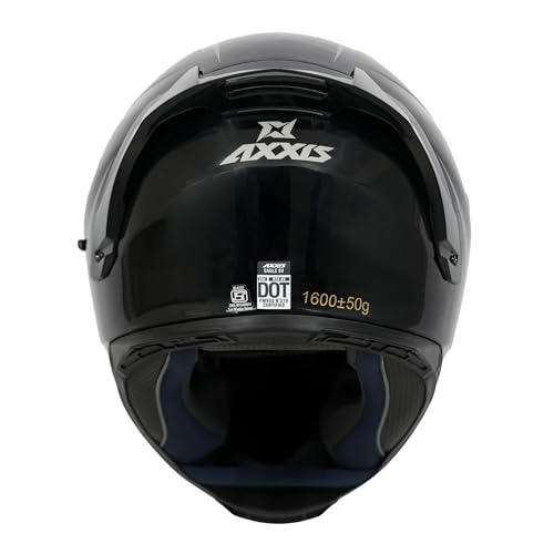 Image of AXXIS FF109BSV Eagle SV Full Face Helmet with Spoiler | Solid A1 Gloss Black | DOT & ECE Certified | Dual Visor | Polycarbonate Shell | Pinlock Ready | Anti-Scratch Treated Visor