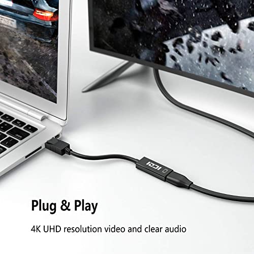 ICZI DisplayPort to HDMI Adapter 4K, Gold-Plated DP to HDMI Converter Male to Female Video Adapter 4K@30Hz, 2K@60Hz - Image 4
