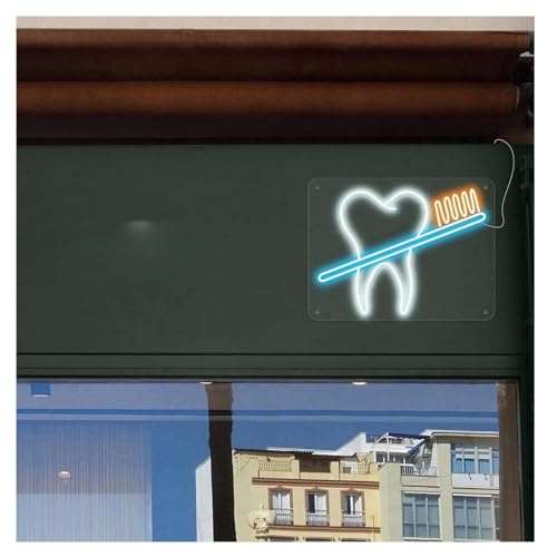 Enseigne au néon brosse à dents à luminosité réglable pour déco