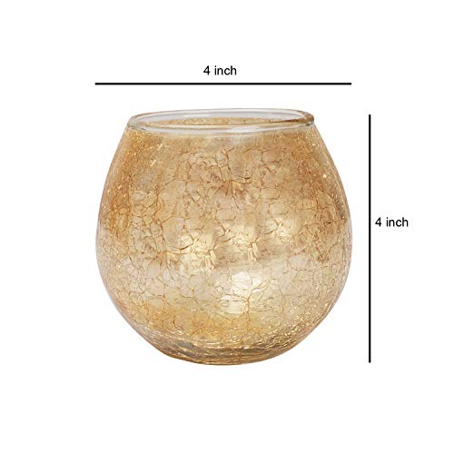 Crackle Glass Romantic Cafe Restaurant Decorative Halloween Candle Holder Votive Lighting Tea Light Candle Holder Set Of 5 Pcs #TOP4