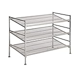 Seville Classics Mesh Utility Shoe Rack 3 Tier