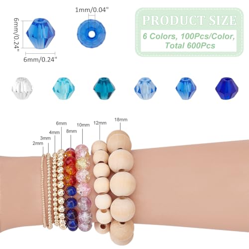 PH PandaHall 600PCS Bicone Crystal Bead - Image 2