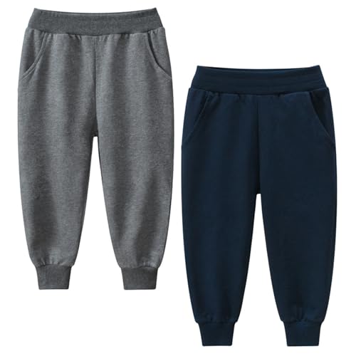 Image of Little Boys Jogger Pants Toddler Boys' Drawstring Elastic Waist Cotton Casual Sweatpants 1PC / 2 PCS Set