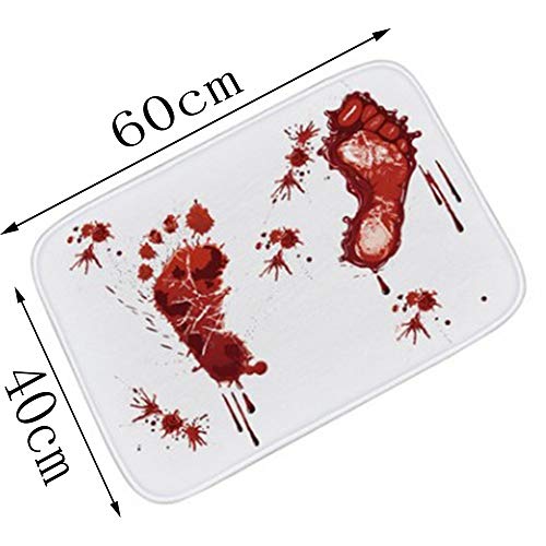 Angoter Decor Novelty Doormat Blood Carpet Bath Water Absorption Anti-Slip Rug Horror Terror Bloody Footprint Rug - Image 7