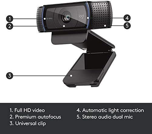 Logitech HD Pro Webcam C920, Widescreen Video Calling and Recording, 1080p Camera, Desktop or Laptop Webcam - 5