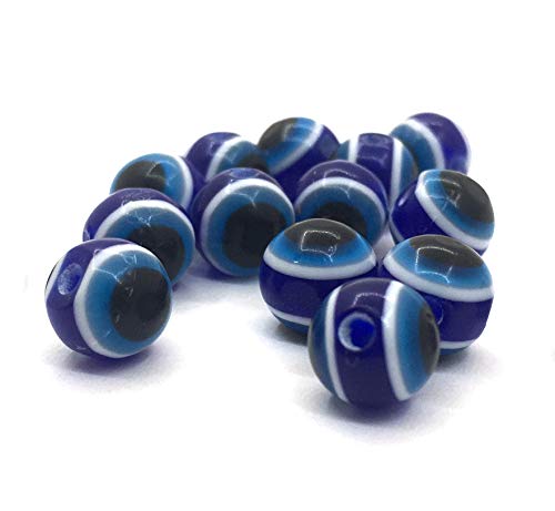 Perlin Nazar Boncuk Beads 6mm Round Evil Eye 100pcs Blue Evil Eye Beads Turkish Eye Lucky Charm Small Craft Beads for Jewellery DIY - Image 3