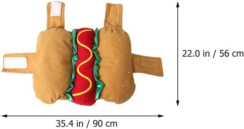 Hot Dog Doggie Pet Costume, Funny Warm Winter Hot Design Pet Cat Clothes for Christmas Cosplay - Size XXL Christmas Costumes