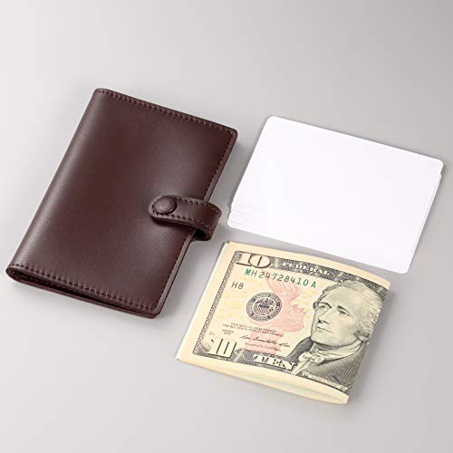 Image of HISCOW Minimalist Thin Bifold Card Holder - Italian Calfskin (Dieter Diez, Coffee)