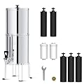 Waterdrop Gravity-fed Water Filter System, NSF/ANSI 42&372 Standard, 2.25G Stainless-Steel System with 7 Filters, Metal Water Level Spigot and Stand, Reduces Chlorine-King Tank Series, WD-TK-FS