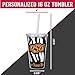Rico Industries NCAA Oklahoma State Cowboys Zebra Stripes 16oz Personalized Team Colored Glitter Travel Tumbler - Reusable Straw Included