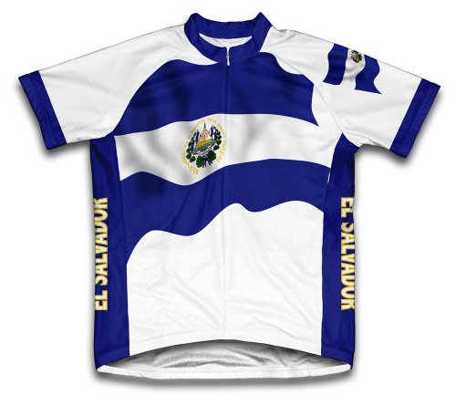 ScudoPro El Salvador Flag Short Sleeve Cycling Jersey for Men - Size 4XL