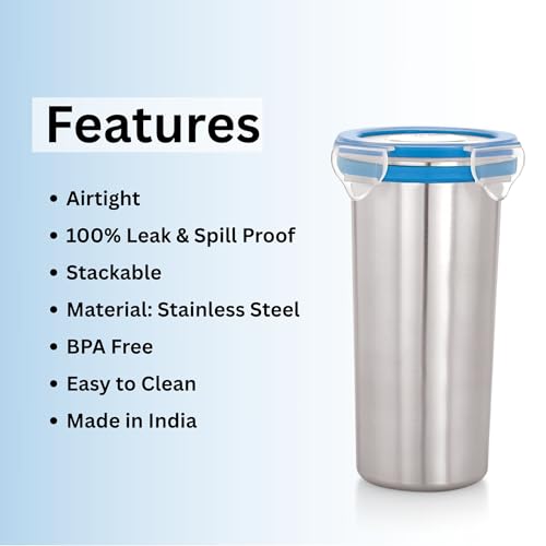 Image of STEELLOCK Stainless Steel Tumbler with Lid, 450ML, BPA Free Water Tumbler, Leak Proof, Office Tumbler, Rust-Free, Easy Grip, Easy to Carry, Travel Bottle