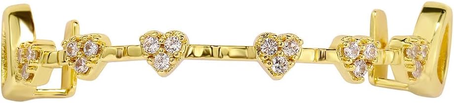 Psivika Iced Out Diamond Teeth Grillz for Men Women, Hip Hop Grills for Your Teeth Top and Bottom, Rapper Costume Cosplay Teeth Jewelry and Accessories