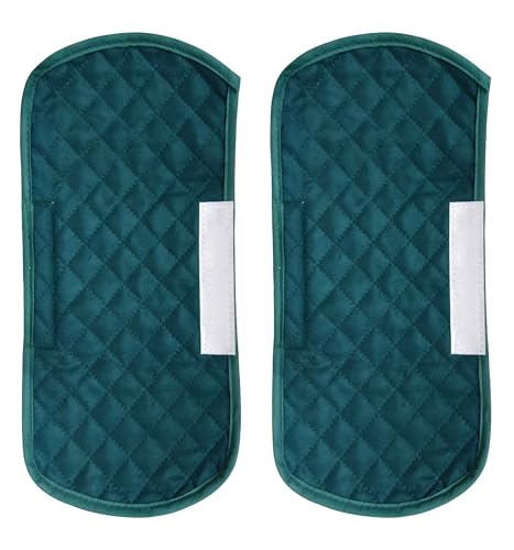 Image of SA Handlooms Fridge /Refrigerator Door Handle Cover Box Design Cover,Set of 2,6x12 Inch-Green