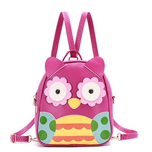 KL928 Girls Mini Backpack Toddler 3D Animal Casual Daypack PU Leather Preschool Convertible Shoulder Bag Gift for Kids (Black)