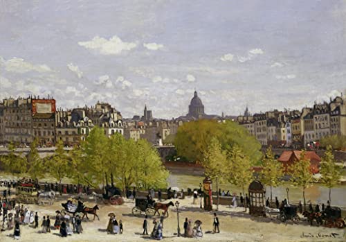 Toile peinture murale Quai du Louvre Paris par Claude Monet pour salon moderne