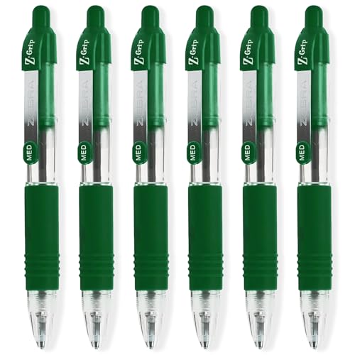 Zebra Pen Z-Grip ミニボールペン - 長さ11.4cm - グリーンインク - 6本パック