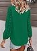 Samefar Women Blouses and Tops Fashion Tunic Flowy Long Sleeve V Neck Shirts for Women Green, X-Large