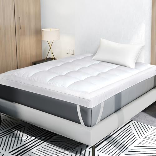 Lavio 10cm Extra Thick Mattress Topper Orthopaedic Memory Foam Feel,Anti-Allergy Quilted Cover,Removable & Machine Washable,Non-Slip Base,Ideal for Beds,Campervans & RVs (190x90)