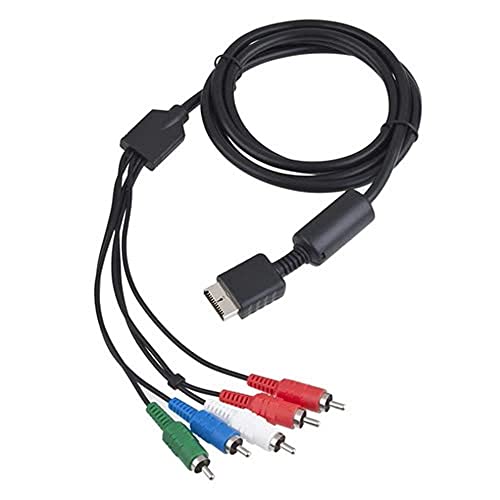 Image of Mak World HD Component AV Video-Audio Cable Cord for Sony Playstation 2 3 PS2 PS3 Slim Pro 5 RCA AV Cable for Television, PlayStation (Black)