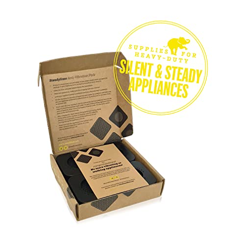 Anti Vibration Pads for Washing Machine - 4pc - Prevent Your Washer and Dryer From Walking and Reduce Noise - High Friction Hard Wearing Square Rubber Foot Pads - Universal Pedestals and Shock Support