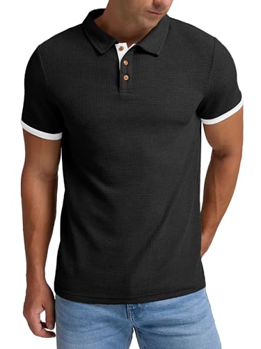 Sailwind Men's Waffle Knit Short Sleeve Casual Polo Shirts4