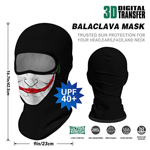 Image of Red Plume 3PCS Balaclava Full Face Mask Ski Mask UV Protection Cover Motorcycle Full Face Mask for Men Women Outdoor Sports