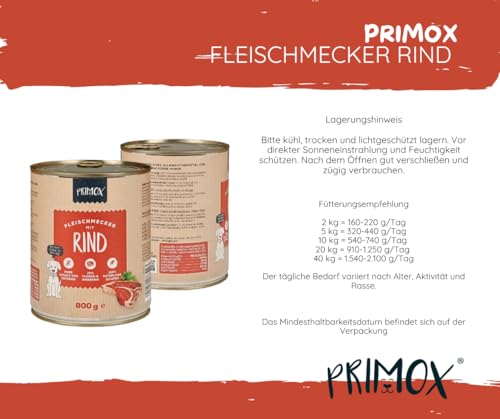 Primox | Rind 2x6x800g | Sparpaket | Hundefutter