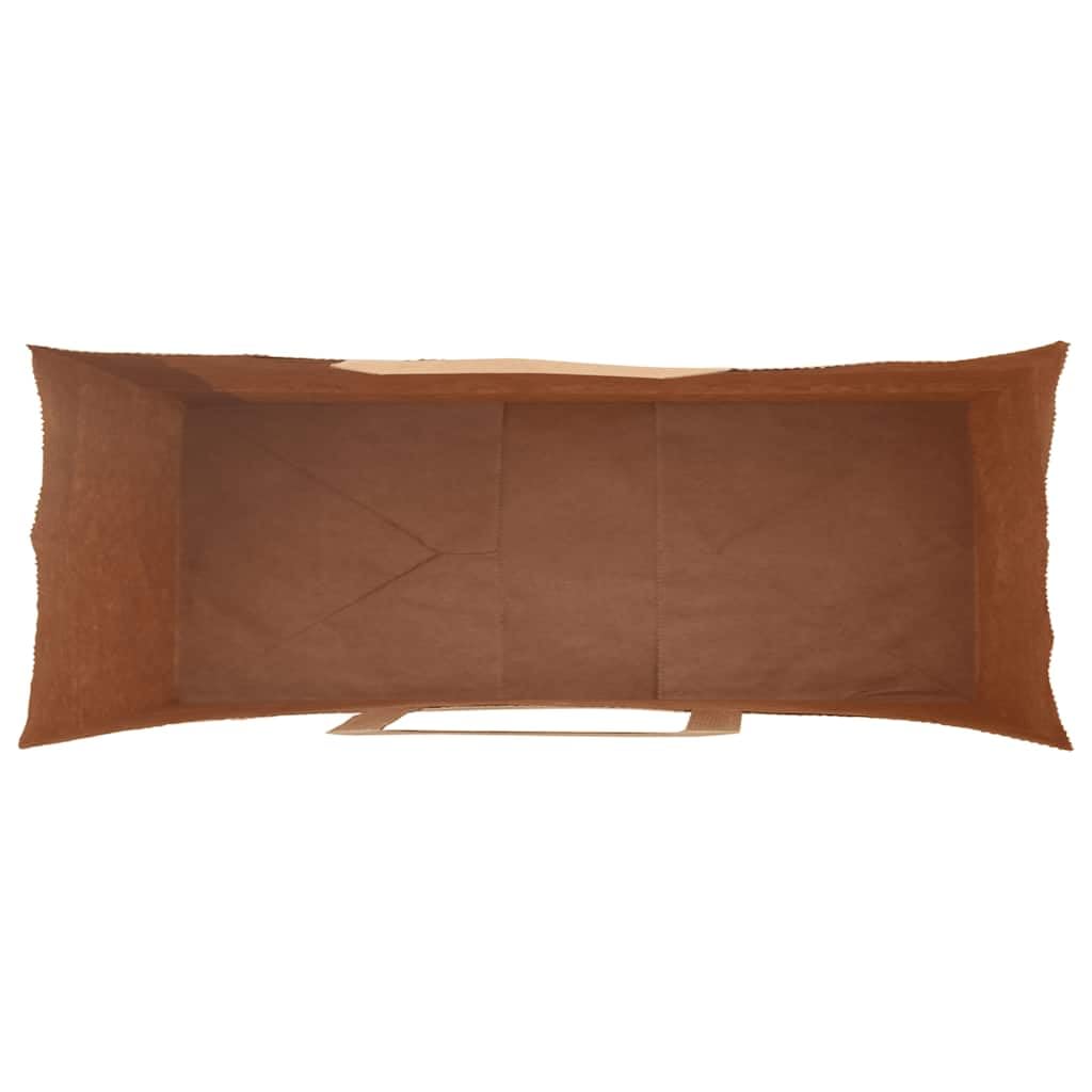 Sacchetti di carta marrone con maniglie, 50 pezzi, 32 x 12 x 42 cm, sacchetto regalo in carta naturale con manico corda, ideale per feste, shopping e imballaggio durevole.